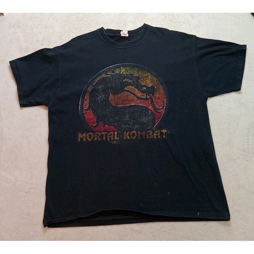 VTG Mortal Kombat Mens Tshirt Size XL Black WB Entertainment Inc Y2K Cotton USA
